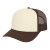 Custom Retro Foamie Trucker - Genuine Leather Applique - Cream/brown