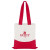 Custom Good Value Cotton Colored Accent Flat Tote - Red