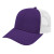 Custom Low Profile Trucker Mesh Back Cap - Genuine Leather Applique - Purple/White_XS
