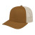 Custom Poly/Cotton Trucker Mesh Back Cap - Genuine Leather Applique - Caramel/Stone