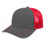 Custom Trucker Mesh Back Cap - Genuine Leather Applique - Charcoal/Red