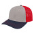 Custom Trucker Mesh Back Cap - Genuine Leather Applique - Gray/navy/red