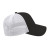 Custom Two-Tone Trucker Mesh Back Cap - Genuine Leather Applique - Black/white - Left side view
