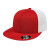 Custom Flexfit Performance Trucker Mesh Back Cap - Genuine Leather Applique - Red/White_S/M
