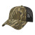 Custom Camo Trucker Mesh Back Cap - Faux Leather Applique - Mossy Oak Original Bottomland/black