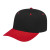 Custom Original Poly/Cotton Snap Back Cap - Faux Leather Applique - Black/red - Adult
