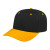 Custom Original Poly/Cotton Snap Back Cap - Faux Leather Applique - Black/athletic gold - Adult
