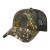 Custom Camo Trucker Mesh Back Cap - Genuine Leather Applique - Mossy oak break-up/black