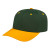 Custom Original Poly/Cotton Snap Back Cap - Genuine Leather Applique - Dark green/Athletic gold_Youth