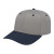 Custom Original Poly/Cotton Snap Back Cap - Genuine Leather Applique - Silver/Navy_Youth