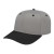 Custom Original Poly/Cotton Snap Back Cap - Genuine Leather Applique - Silver/Black_Youth