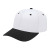Custom Original Poly/Cotton Snap Back Cap - Genuine Leather Applique - White/Black_Adult