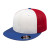 Custom Flexfit Performance Trucker Mesh Back Cap - Faux Leather Applique - White/Royal/Red_L/XL