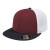 Custom Flexfit Performance Trucker Mesh Back Cap - Faux Leather Applique - Maroon/Black/White_XS