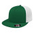 Custom Flexfit Performance Trucker Mesh Back Cap - Faux Leather Applique - Dark Green/White_XS