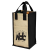 Custom Eco Four Bottle Wine Tote - Black 