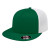 Custom Flexfit Performance Trucker Mesh Back Cap - Genuine Leather Applique - Dark Green/white_XXL
