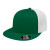 Custom Flexfit Performance Trucker Mesh Back Cap - Genuine Leather Applique - Dark Green/white_L/XL