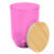 Custom 12 oz. Montrose RPET Wine Tumbler With Bamboo Lid - Translucent Pink Open View