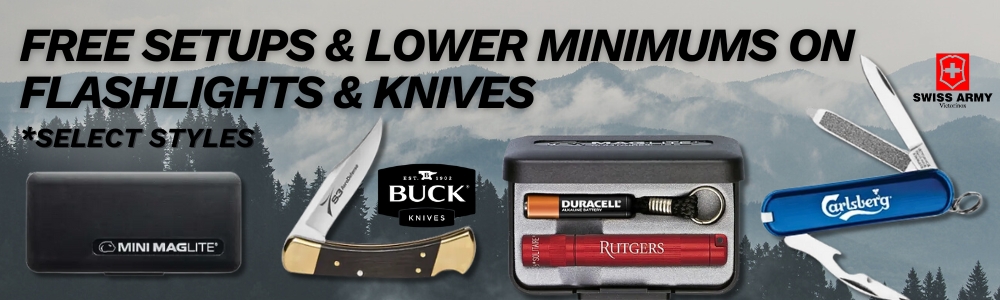 Free Setups & Lower Minimums On Flashlights & Knives - Select Styles