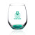 Custom 9 oz Stemless Etched Wine Glass - Green 