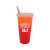 Printed 26 oz Mood Tumbler With Lid And Straw- Orange to tropical red