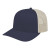 Custom Poly/Cotton Trucker Mesh Back Cap - Genuine Leather Applique - Navy/Stone