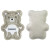 Custom Plush Bear Aqua Pearls Hot/Cold Pack - Gray 