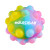 Custom Push Pop Stress Ball - Rainbow