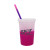 Custom 22 Oz Mood Stadium Cup with Lid & Mood Straw - Frost to pink