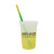 Custom 22 Oz Mood Stadium Cup with Lid & Mood Straw - Frosted to yellow