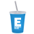 Custom Stadium Cup-Lid-Straw-16 oz - Cyan 