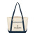 Custom Medium Cotton Canvas Sailing Tote - Navy