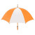 Premium Imprinted Windproof umbrella with pewter tipped wooden shaft - Tennessee Orange/white