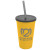Custom Tumbler with Lid & Straw Mix and Match Colors - Athletic Gold 