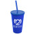Custom Tumbler with Lid & Straw Mix and Match Colors - Royal Blue 