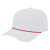 White-Red-White-Black Embroidered Athletic Rope Cap