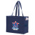 Custom Tote Bag with Side Pockets - Large - Full Color Imprint - Navy 