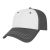 Custom Relaxed Golf Cap - Genuine Leather Applique - White Dark Grey 