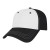 Custom Relaxed Golf Cap - Faux Leather Applique - White/Black 