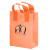 Custom 10 x 13  Frosted Shopping Bag with Gusset - Tangerine 