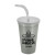 Logo Imprinted Sport Sipper with Flex Straw - Metallic Silver