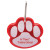 Custom Paw Shaped Reflective Collar Tag - Red