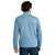 Custom The North Face Double-Knit 1/2-Zip Fleece - Steel Blue Back view