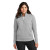 Custom Nike Women's Club Fleece Sleeve Swoosh 1/2-Zip - Dark Grey Heather Front view