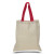 Custom Economical Tote Bag - Full Color - Natural/Red