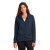 Custom Nike Women's Club Fleece Sleeve Swoosh Full-Zip Hoodie - Midnight Navy Front view