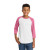 Custom Sport-Tek Youth Colorblock Raglan Jersey - White/Bright Pink Front view