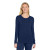 Custom Wink Women's Long Sleeve Layer Tee - Navy Front View 