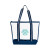 Custom All Access Clear Tote Bag with Zipper - Navy Front View 